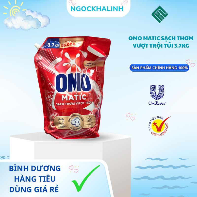  Nước giặt OMO MATIC sạch thơm vượt trội túi 3.7kg 