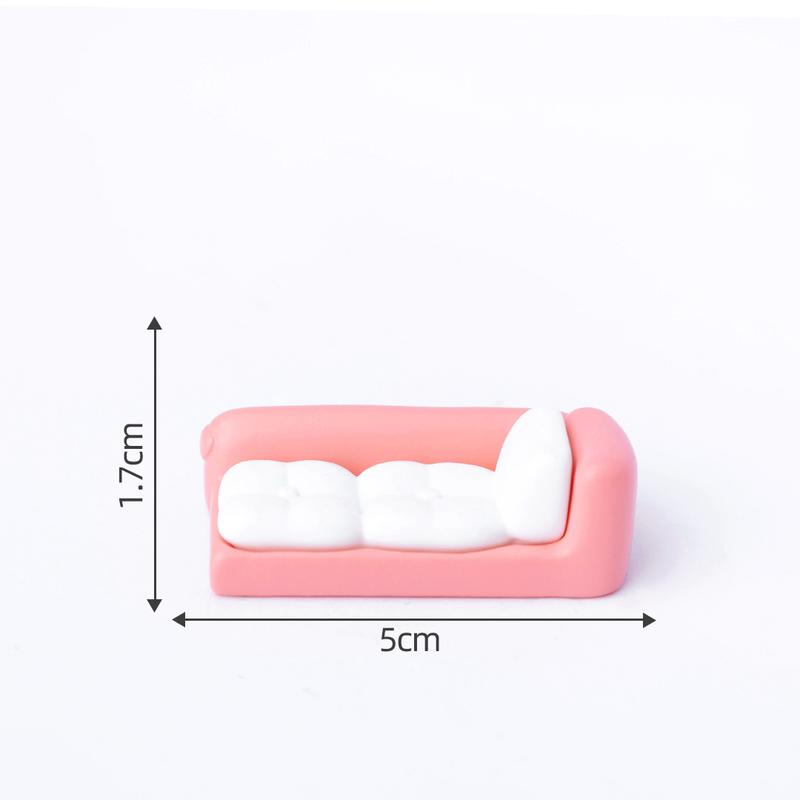 Miniature Landscape Creative Cute Living Room Sofa Pink Dollhouse DIY Decoration Accessories Miniature Mini Ornaments 8