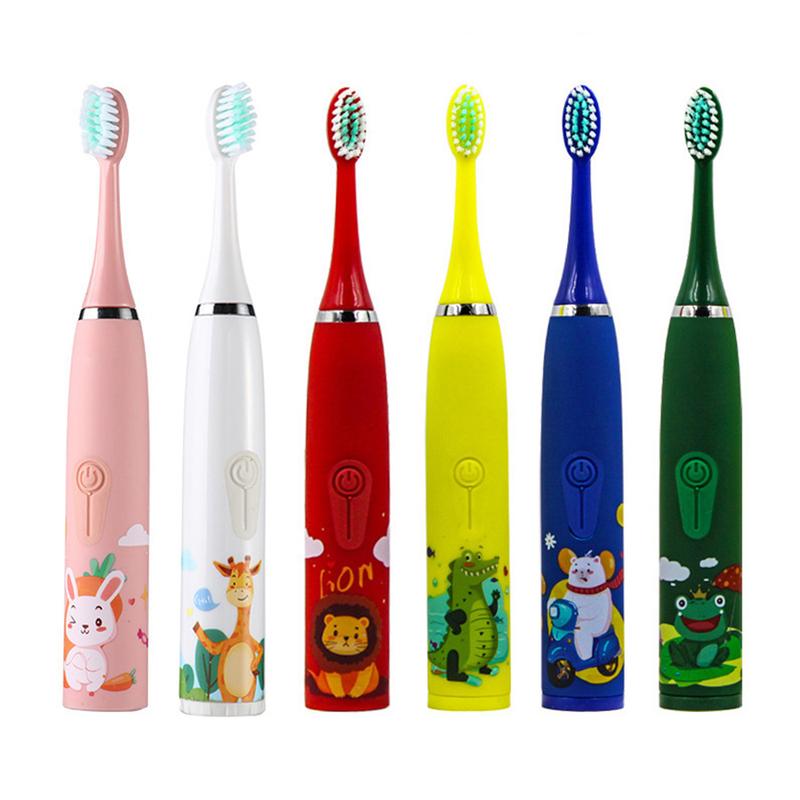 Product Introduction of Children's Electric Toothbrush With Replacement Heads Colorful Cartoon Ultrasonic Rechargeable Soft Hair Sonic Cleaning Brush adult  toothbrush portable  toothbrush 18