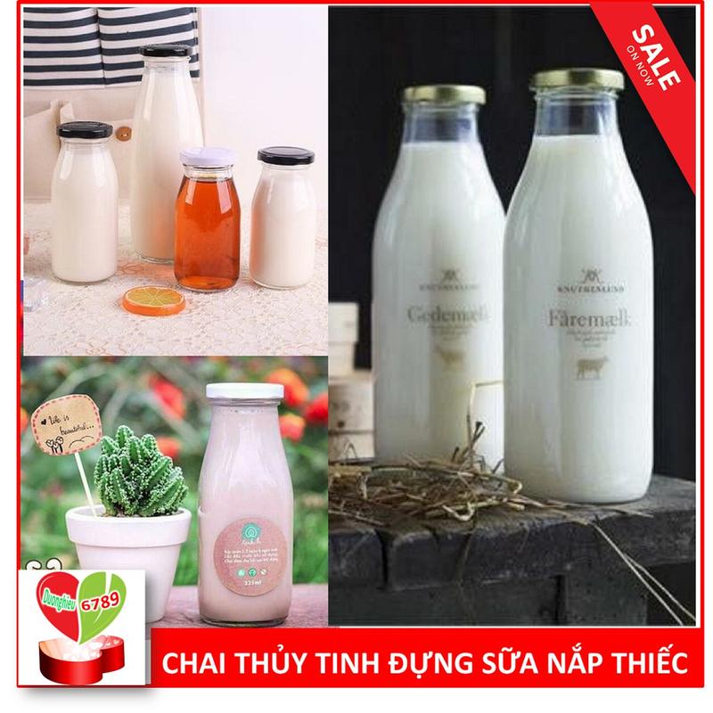 Chai Thủy Tinh Đựng Sữa Nắp Thiêc Đủ Kích Cỡ - Duonghieu6789 0