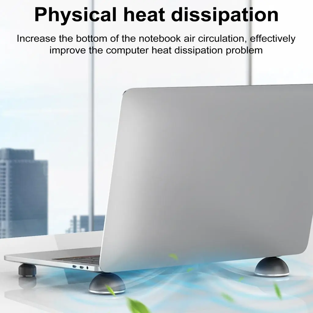 alyoad- Laptop Cooling Pad Adjustable Laptop Riser Portable Laptop Stand Cooling Pad Compact Design Adjustable Non-slip Bracket Ventilated Holder
