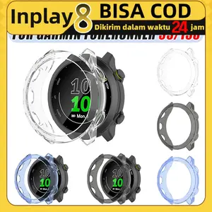 TPU Case Hitam Fits with Garmin Forerunner 55 158 Silicone Rubber TPU Casing Protector FR FR55 FR158