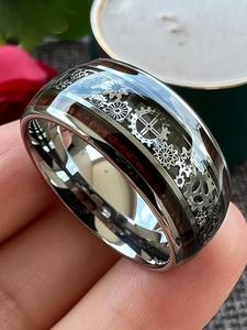 Anillo de Diseño de Engranaje Estilo Punk Vintage, Anillo de Acero Inoxidable para Hombres y Mujeres, Joyería de Moda para Fiesta, Decoración de Ropa Diaria, Joyería Moderna para Regalo de Cumpleaños
