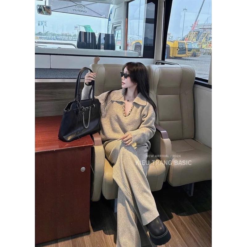 Áo Len Chui Đầu Cổ Chữ V Nữ Thu Đông Rời Lười Phong Cách Cao Cấp ,Phong Cách Hàn Quốc Dày 5