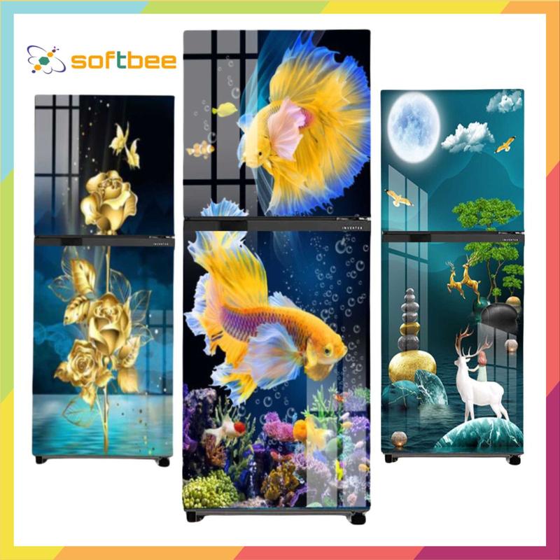 Tranh dán tủ lạnh và máy giặt chất liệu decal chống nước đa dạng kích thước, nhiều màu sắc Decor Decor Phòng