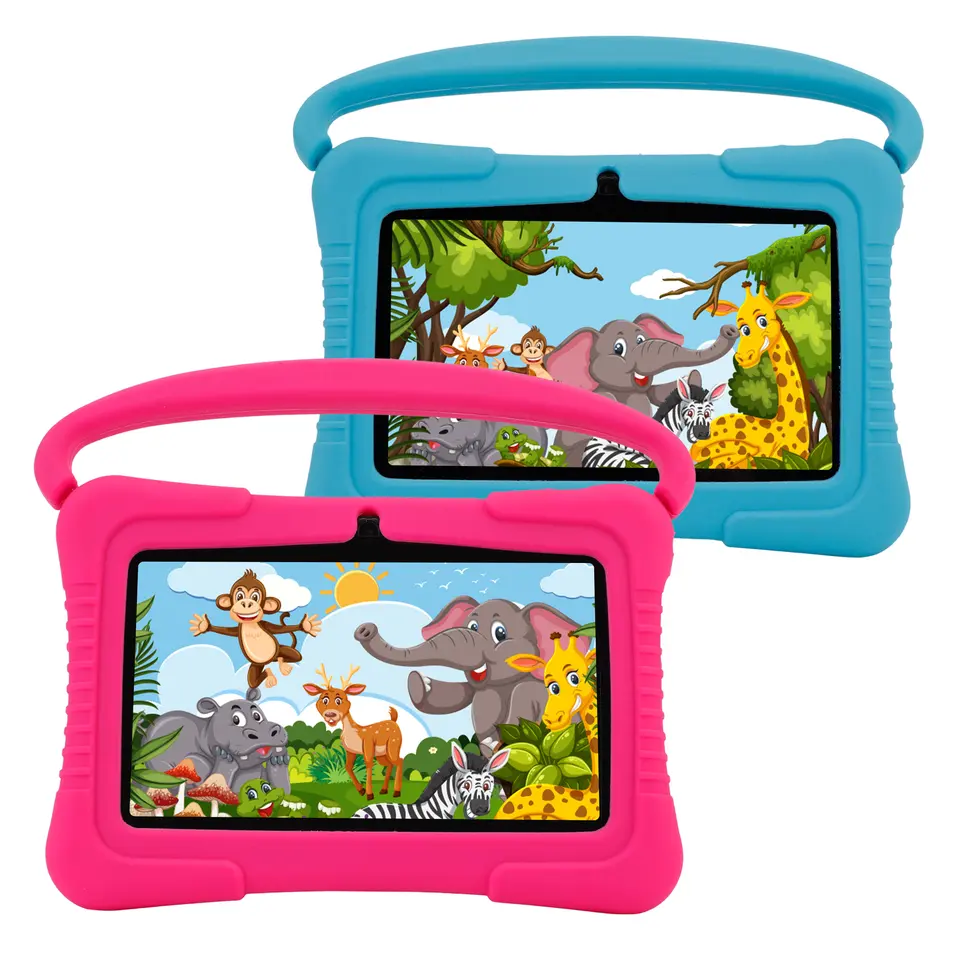 Máy tính bảng trẻ em Veidoo, máy tính bảng Android 7 inch cho trẻ em với bộ nhớ 16GB, máy tính bảng dành cho trẻ nhỏ kèm vỏ chống sốc, kiểm soát của phụ huynh, Bluetooth, WiFi