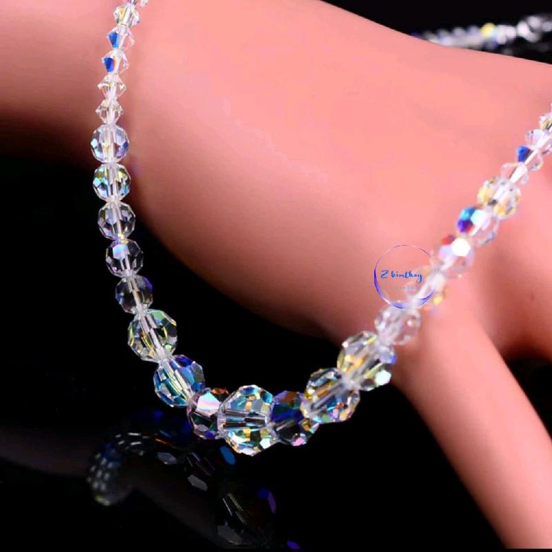 Vòng cổ Pha lê Swa Áo cao cấp mặt hạt tròn sáng lung linh 4
