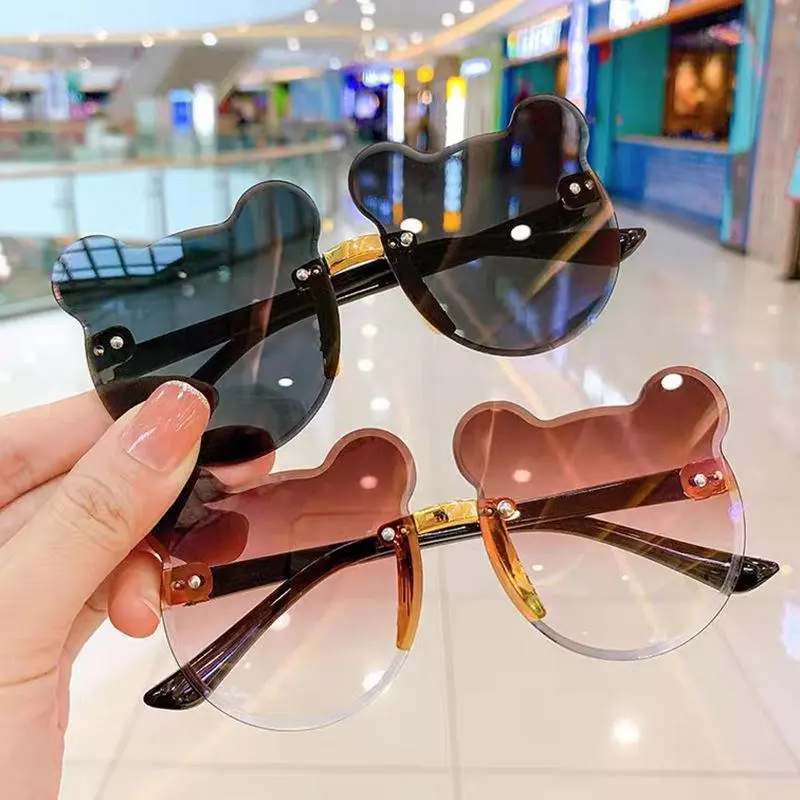 Kính Râm Trẻ Em, Thời Trang Dễ Thương, Kính Tròn, Có Tai Gấu, Phong Cách Hoạt Hình, Thích Hợp Cho Trẻ Em, Kính Mắt Chống Tia UV, Kính Râm Mùa Hè 5