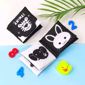 SOFT BOOK MINI/MAINAN BAYI KONTRAS ANIMAL HITAM PUTIH