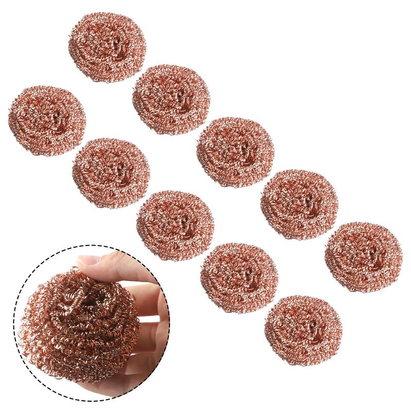10PCS Copper Metal-Wire Sponge Ball Iron Tip Nozzle Cleaner Slag Remover Cleaning Ball Desoldering Soldering Iron Mesh Filter 6