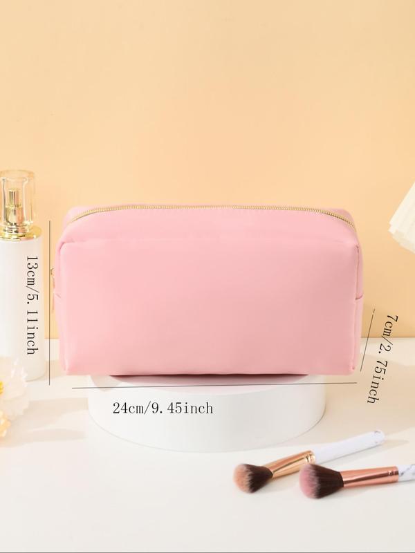 Simple Solid Color Makeup Bag, Portable Large Capacity Cosmetic Storage Bag, Zipper Makeup Organizer Pouch, Versatile Storage Bag for Travel, Gym 5