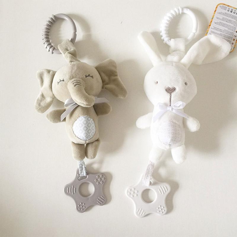 Product Introduction of Cartoon Animal Shake Bell Pendant Plush Elephant Rabbit Cute Rattle Windchime 8