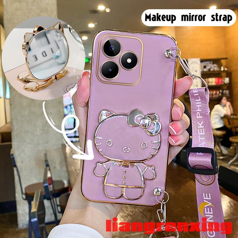For ốp lưng Realme C53 5G Realme C51  Realme Note 50 Ốp ốp Mềm, Ốp Chống Sốc Silicon, Thiết Kế Mới, Dây Đeo Cổ Yếm Dây Đeo Ba Lô Có Giá Đỡ, wdktm01, Dành Cho Bé Gái 5