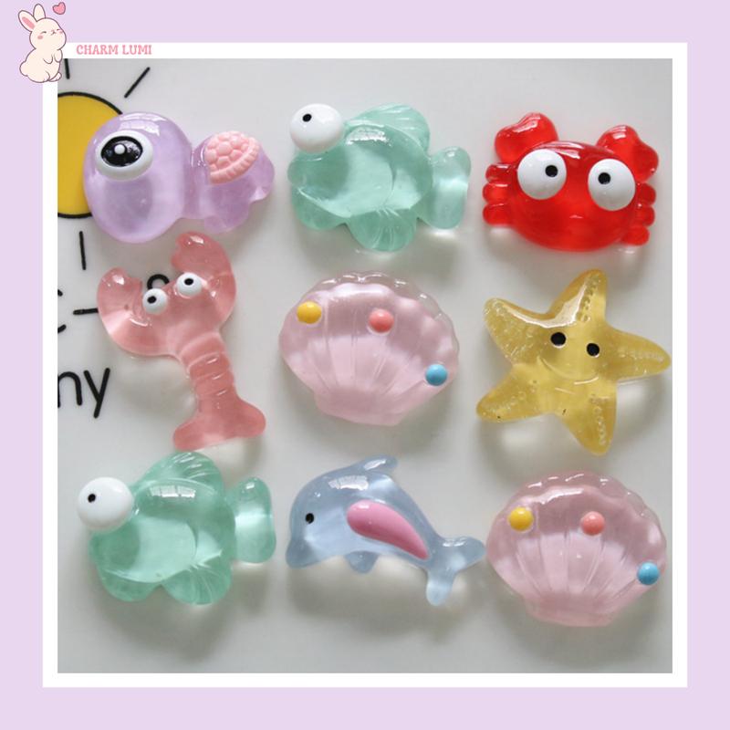 🌊 Charm Động Vật Biển Trong Suốt – Phụ Kiện Trang Trí Handmade DIY, Ốp Lưng…
