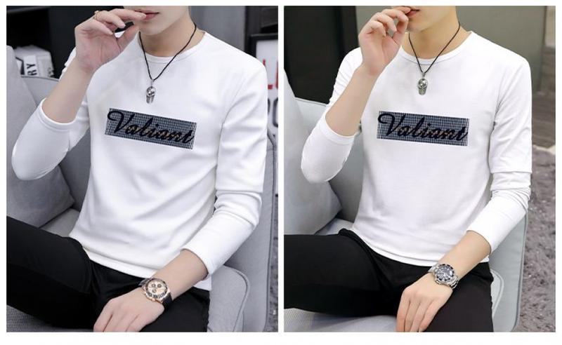 Product Introduction of Áo Thun Cotton, Dành Cho Nam Giới, Dài Tay Áo, Cổ Tròn, Mùa Xuân Và Mùa Thu Mới, Áo Sơ Mi Lớp Nền Quần Áo, Quần Áo Hợp Xu hướng Áo Sơ Mi Nhỏ Thích Hợp Cho Mùa Thu, Có Thể Mặc Bên Trong Và Bên Ngoài 9