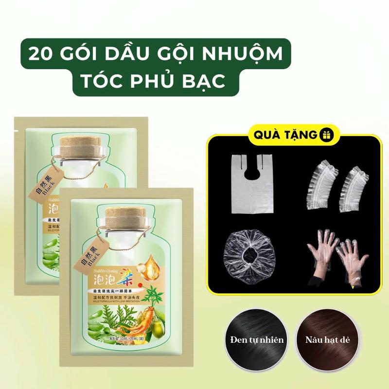 Product Introduction of (Tặng 4Gói) Combo 40 gói dầu gội nhuộm màu tóc Tặng thêm 4 gói và Tặng 4 bộ phụ kiện Lalabeauty 12