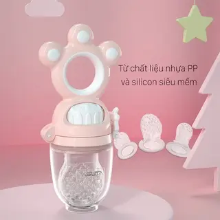 Túi nhai ăn dặm cho bé Misuta silicon cao cấp, không BPA, gồm 3 đầu nhai mềm mại bảo vệ nướu an toàn 5