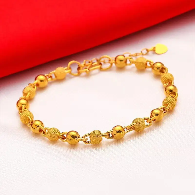 Non-gold bead bracelet, copper alloy popular non-fading women's bracelet