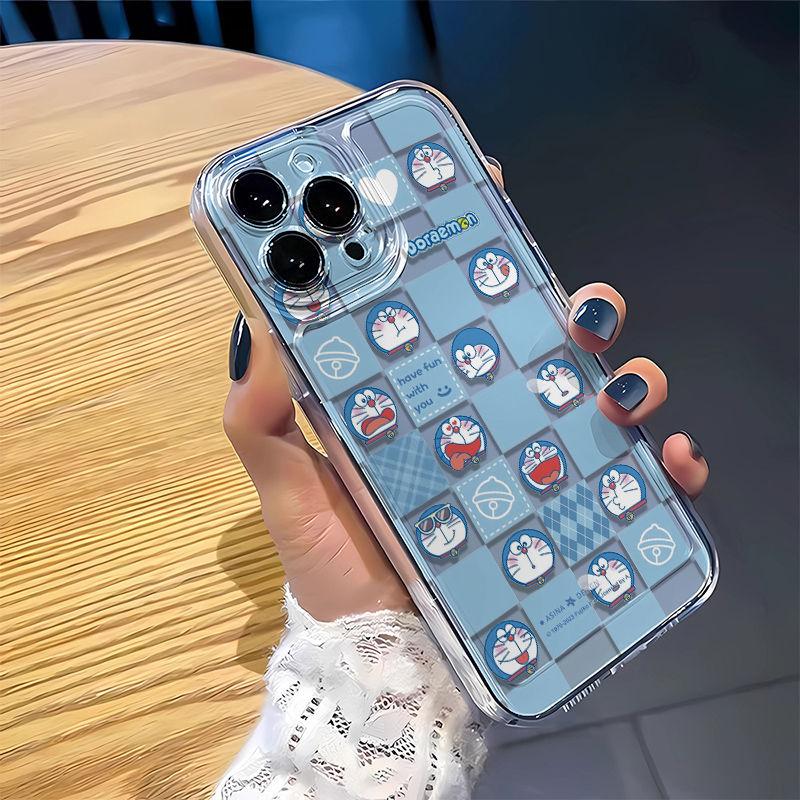 เคสโทรศัพท์โดเรมอน ดีไซน์ตาข่ายน่ารัก เข้ากันได้กับ OPPO/VIVO/SAMSUNG/APPLE/XIAOMI/REDMI RENO14/13F/