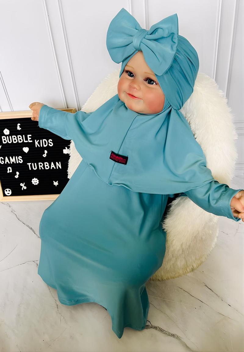 Product Introduction of Gamis Bayi Hijab Free Turban Polos 0-2 Tahun Balita Anak Fashion Pakaian Perempuan muslim panjang variasi baju Merah Setelan Kerudung Nyaman Cewek Lembut 39