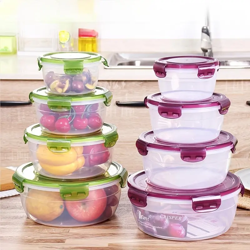 Food Storage Box, 4 Counts/set Multifunctional Reusable Food Storage Container with Lid, Food Preserving Container for Home Kitchen, Utensils