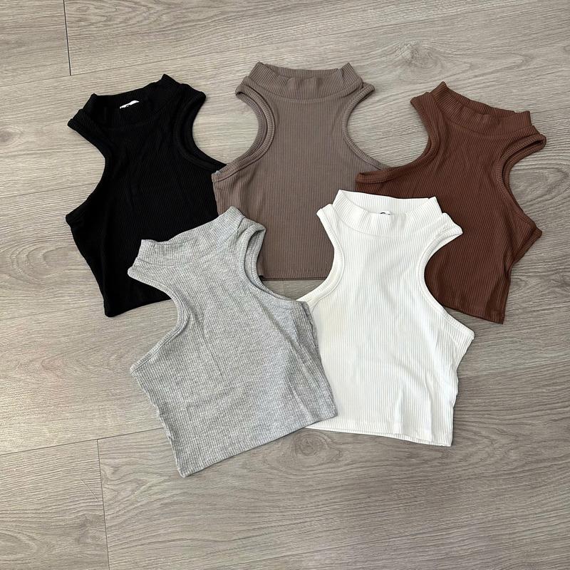 Áo Ba Lỗ Croptop Cổ Lọ Gân Đũa BC115