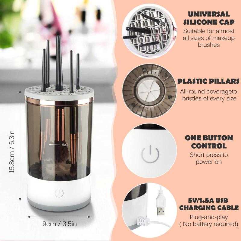 Electric Makeup Brush Cleaner, Cosmetic Brush Cleaner, Automatic Spinning Makeup Brushes Cleaner, Makeup Tool for Women 2