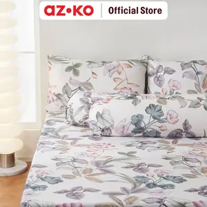 AZKO Sleeplite Set Seprai Microfiber Flower Vera Sprei Seprai Aesthetic Seprei Sheet Set Bed Sheet Aksesoris Tempat Tidur