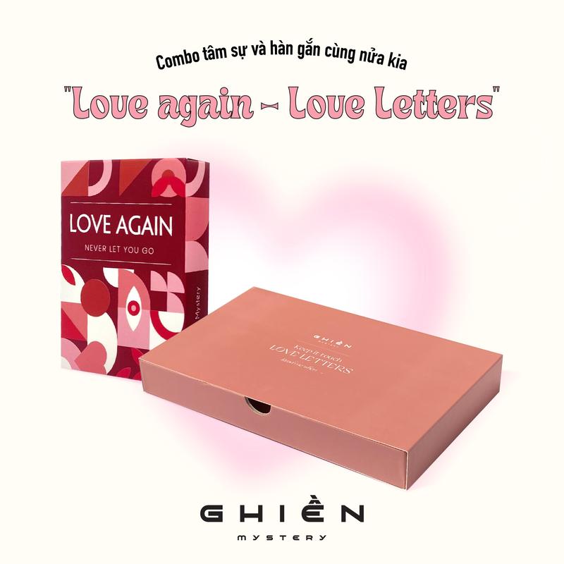 Combo tâm sự và hàn gắn "Love Letters - Love Again" 20 chủ đề thư tình yêu và 50 thẻ bài gắn kết tình cảm cặp đôi | Ghiền Mystery Bộ Bài Cards
