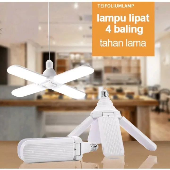 MKC Lampu bohlam led model kipas 80 watt dengan 4 baling sisi lampu 0