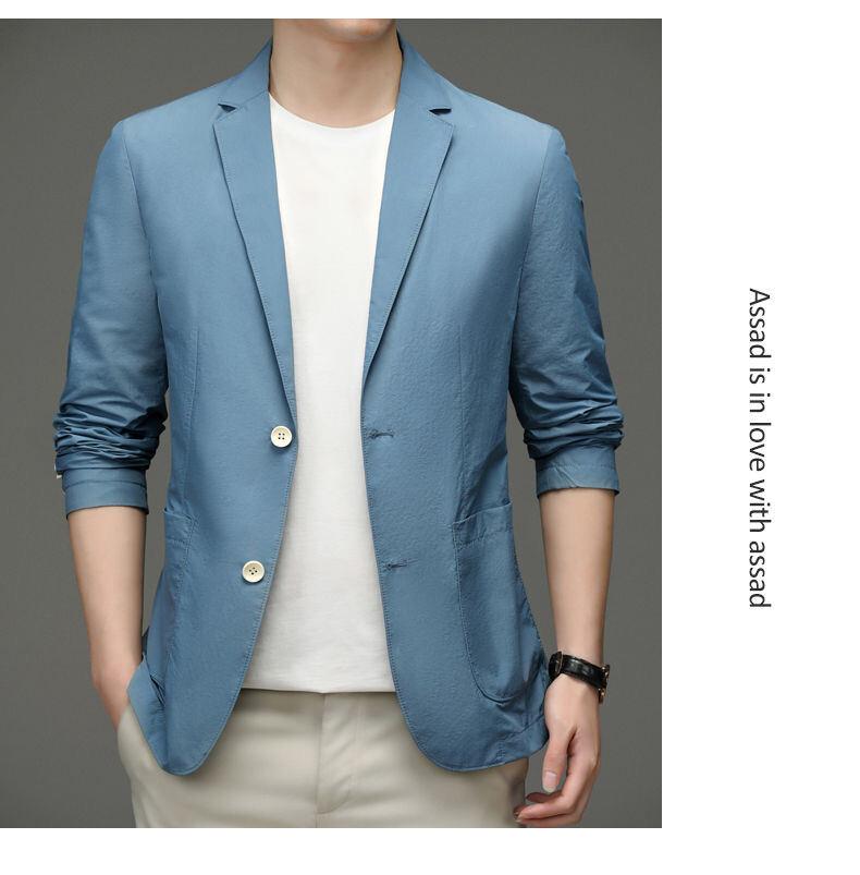 Product Introduction of Thin, loose men's suit for summer. Sun Protection Coat Ice Silk Casual Business Style Sun Protection Coat for Men 17