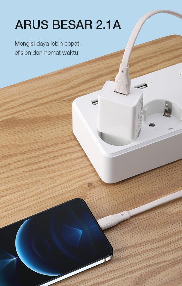 ROBOT Kabel Charger iPhone RGL100 Lightning Cable Data Apple iOS Quick Charge colokan