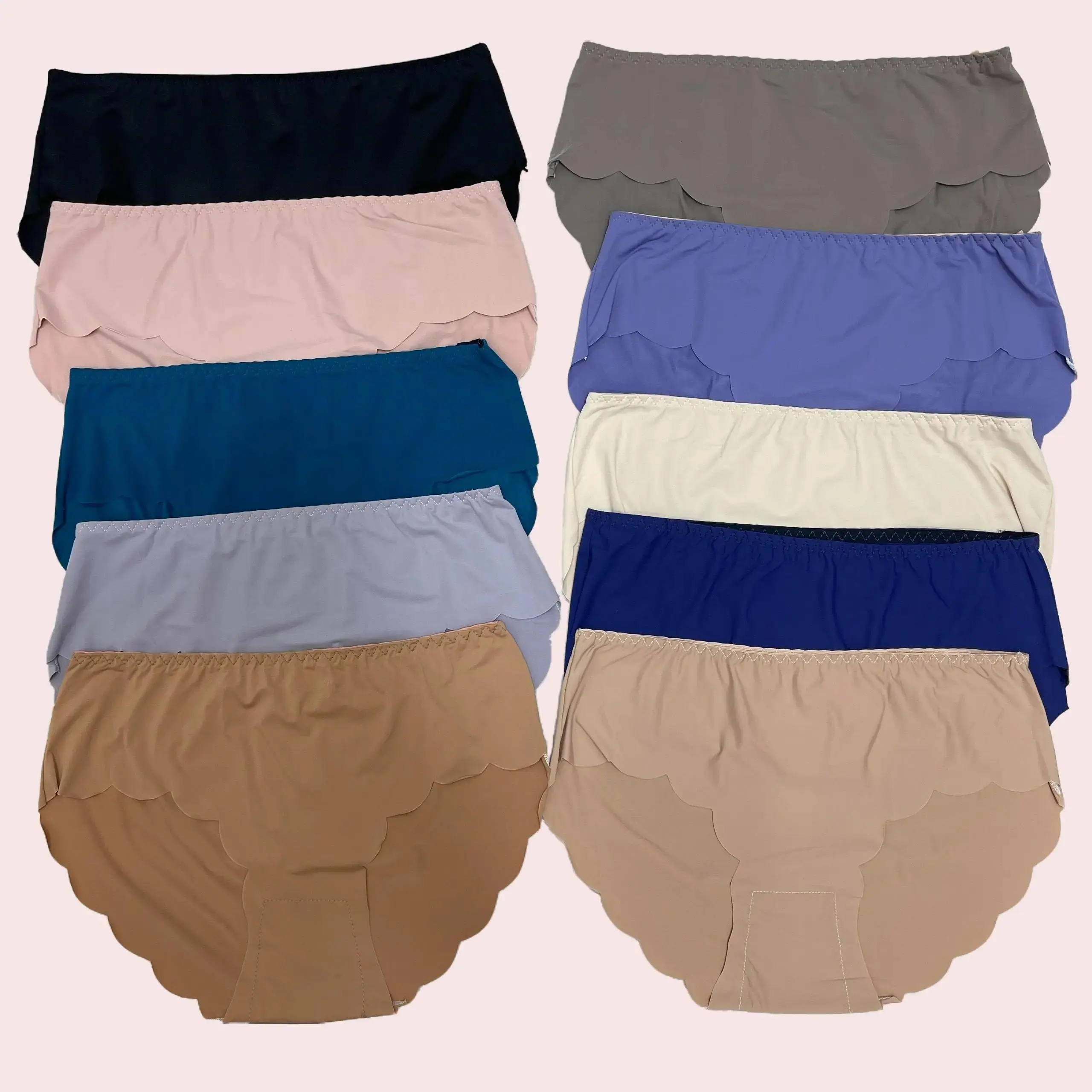 SET 10 Quần Lót Nữ (Chất liệu Su và Cotton) Viền Lượn Sóng Gợi Cảm Women     quansu khong vien