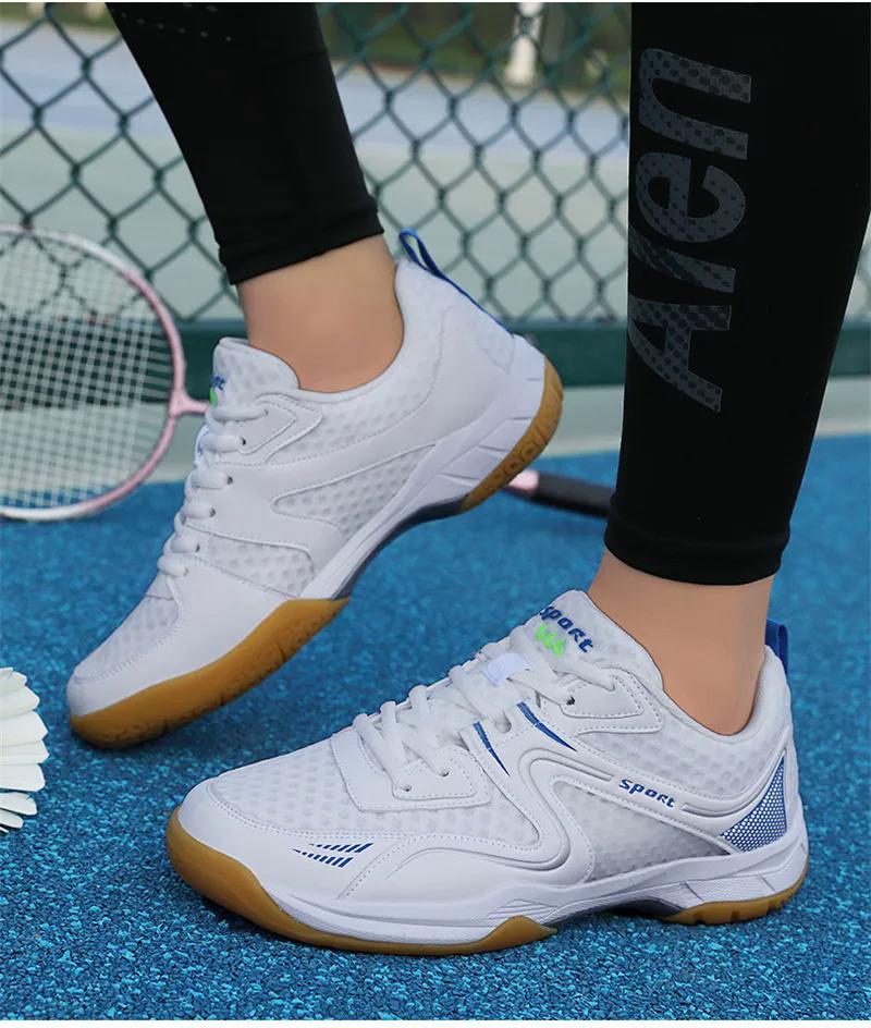 Product Introduction of Badminton Shoes for Men Non-slip Sneakers Tennis Volleyball Shoes Table Tennis Shoes Women Sports Professional Training Athletics Size 36-45 Free Socks and Free Delivery 35