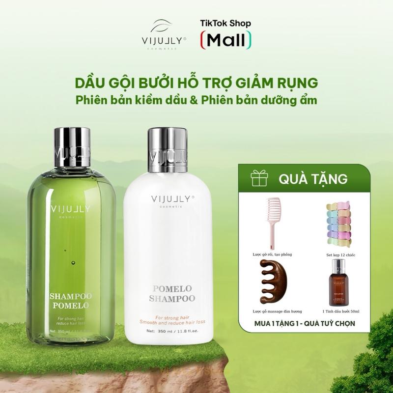 [Mua 1 tặng 1 ] Dầu Gội Bưởi Vi Jully Hỗ Trợ Giảm Rụng, Hỗ Trợ Mọc Tóc Và Chăm Sóc Da Đầu Dành Cho Nam và Nữ 350ml Chăm Sóc Tóc bết