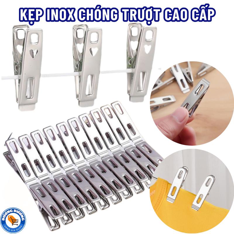 SET 40 Kẹp Inox , Kẹp Phơi Đồ , Quần Áo Chăn Mền Inox Không Gỉ Siêu Bền , Chống Trượt Size 4.5 Cm Tiện Lợi - Móc Kẹp Treo Đồ Đa Năng , Kẹp Càng Cua Chắc Chắn Tiện Ích móc  treo nhựa quần ngắn
