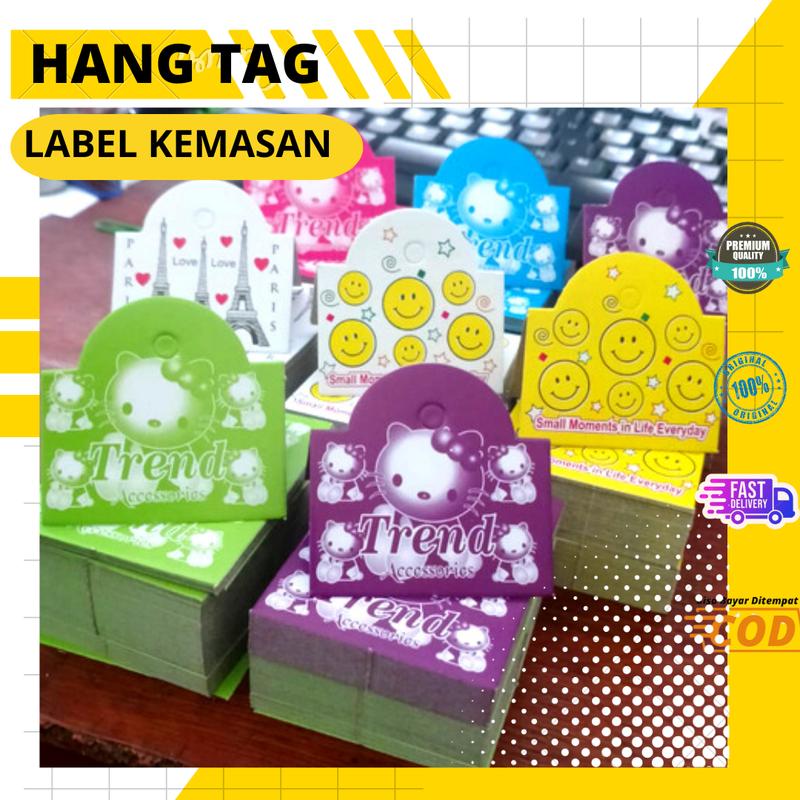 2 Ikat *100 Lembar Kertas Kar Label Aksesoris Hang Tag Accesoris Card ...