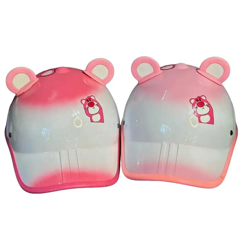 Nón Kết Gấu Dâu Mũ Bảo Hiểm Lưỡi Trai Gấu Dâu - Gấu Nâu Dễ Thương Có Khoét Lỗ Sau Nón Chất Liệu Cứng Cáp Tặg kèm tai gấu bảo hành 12 tháng helmet