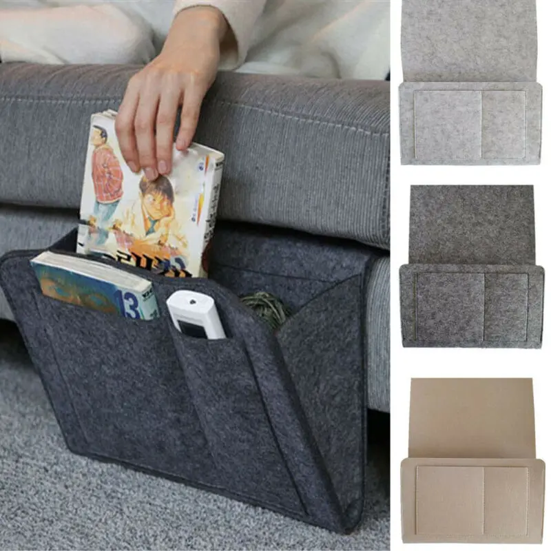 Bedside Hanging Storage Organizer, Storage Bag with Multi Small Pockets, Magazine Cellphone Holder for Bed, Table, Sofa