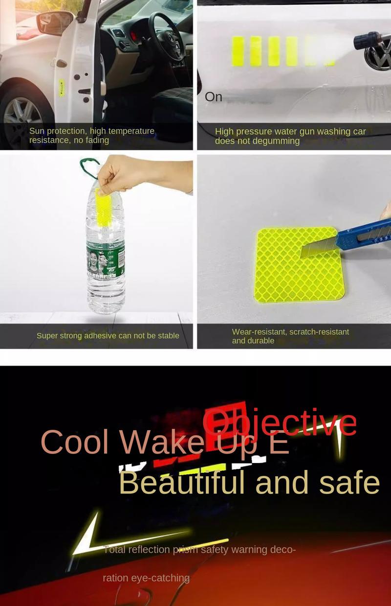 Product Introduction of Reflective car sticker electric motorcycle night anti-collision bicycle sticker helmets decorative sticker 4
