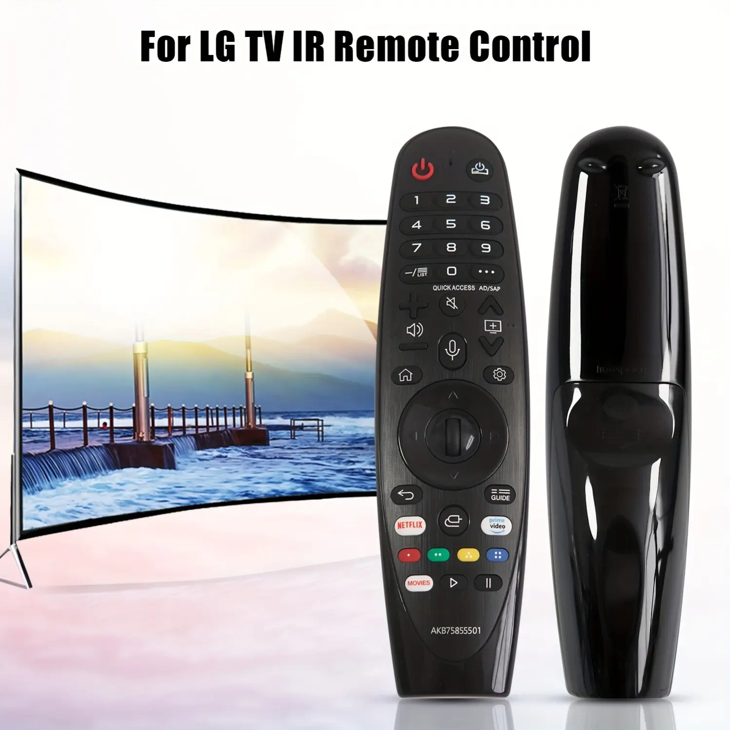 รีโมทคอนโทรล, ใหม่, AKB75855501, สำหรับ LG Smart TV, รีโมทคอนโทรลอินฟราเรด, เข้ากันได้กับหลายรุ่น LG Smart TV, ไม่มีฟังก์ชั่นการพูด
