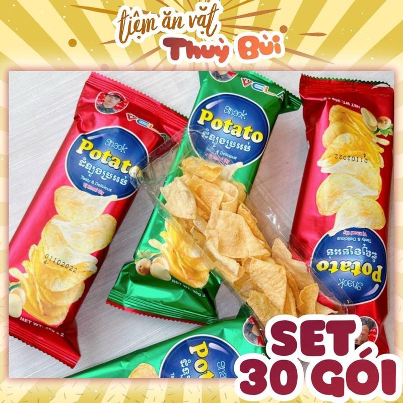 Bịch 30 Gói Bim Bim Snack Khoai Tây Potato Snack Potato VELA đồ ăn vặt tuổi thơ