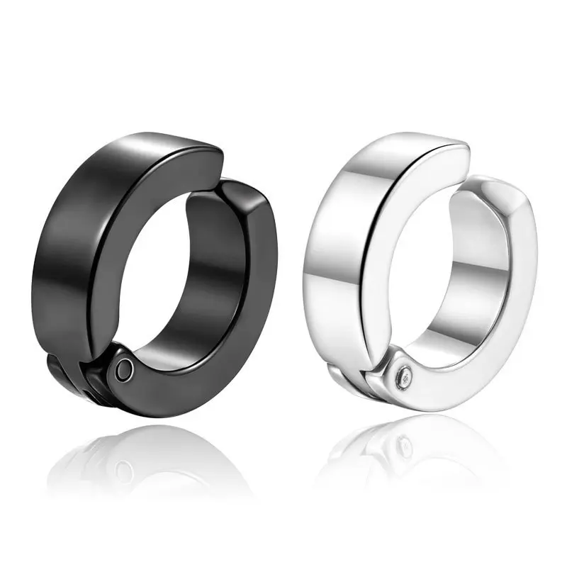 Fashion Titanium Steel Earrings Cross Zircon Magnetic Ear Clip