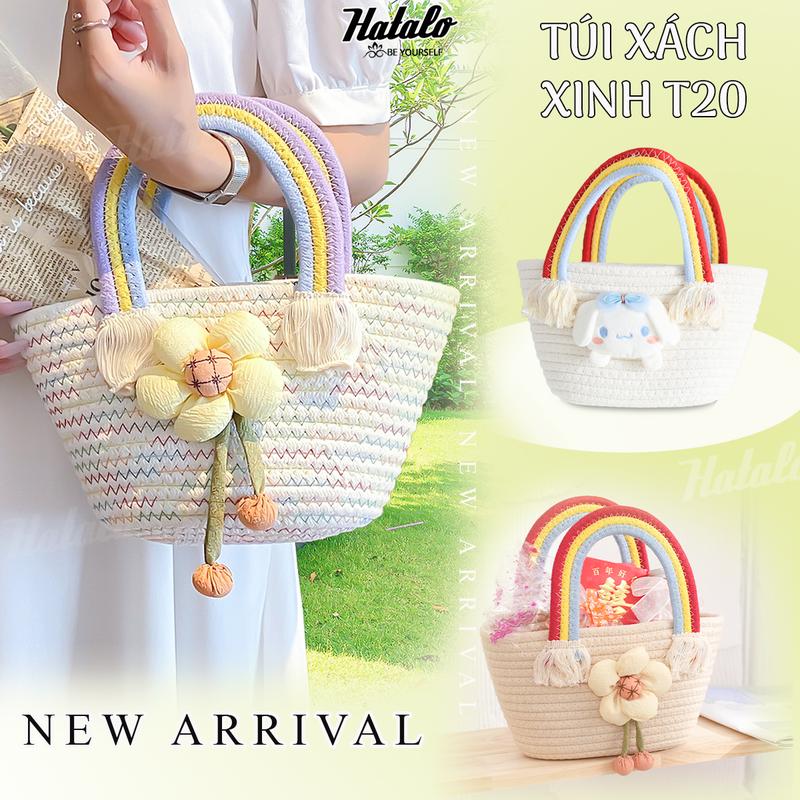 Túi cói đi biển xách tay nữ, Túi tote du lịch phong cách thời trang Hàn Quốc Bag Nhung túi  cói  có  khoá  kéo