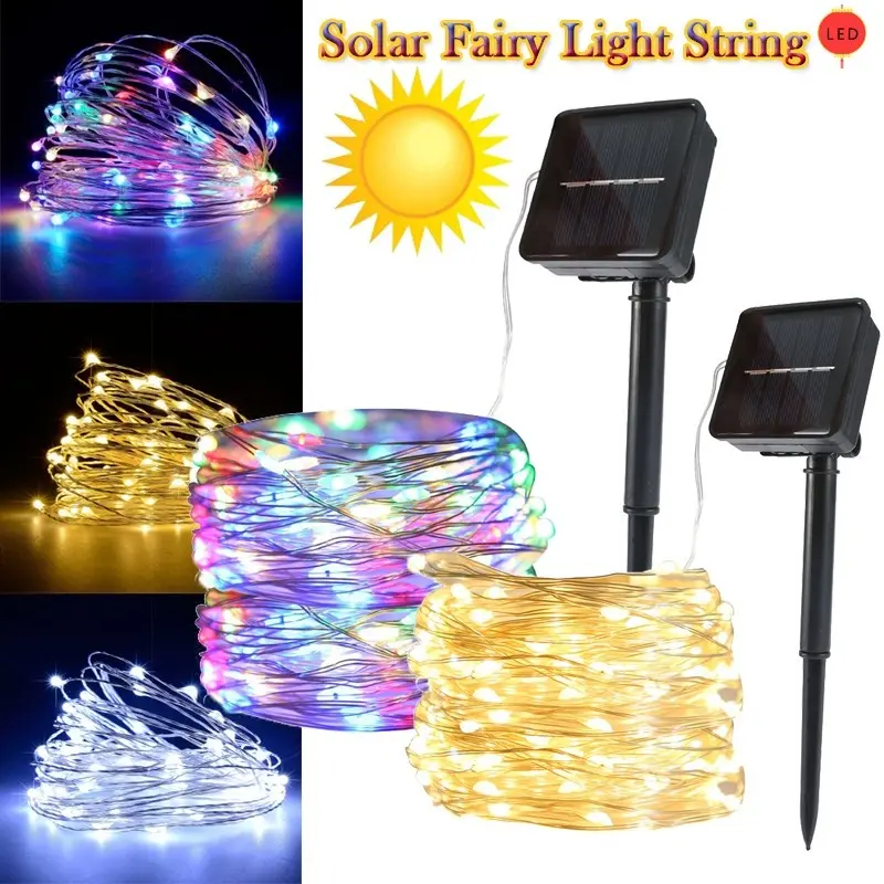Lampu Hias Taman LED Tenaga Surya 12M 100 LED / 22M 200 LED Solar String Light Outdoor