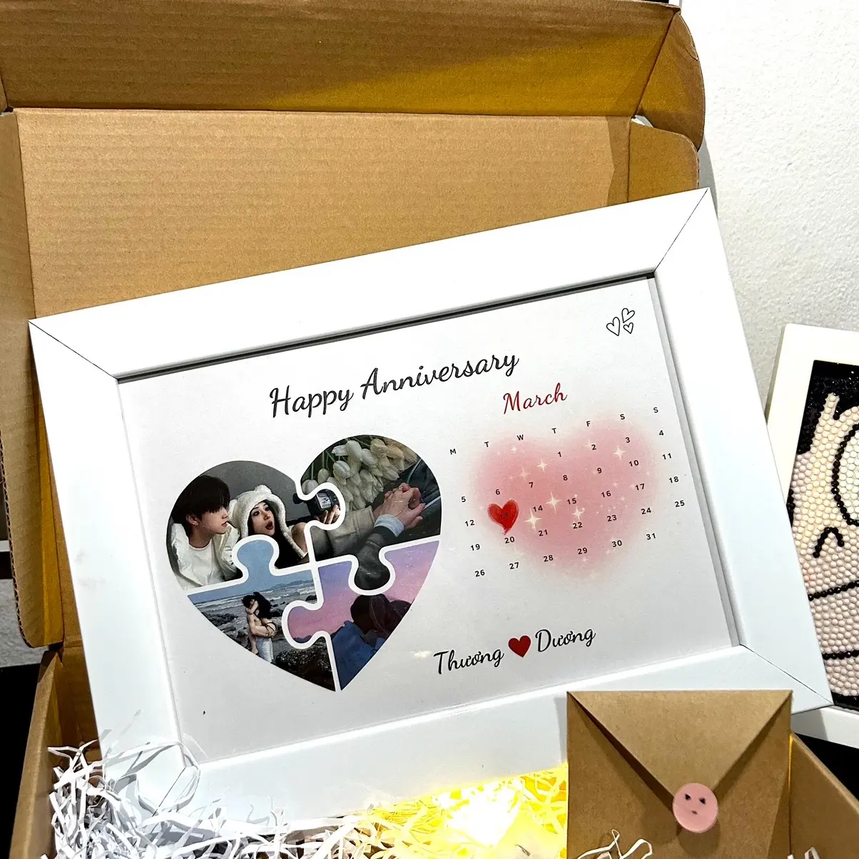 [TẶNG THIỆP+RƠM+QUÀ NGẪU NHIÊN] Khung tranh ảnh theo yêu cầu làm quà sinh nhật hoặc tặng người yêu 15*21 Decor
