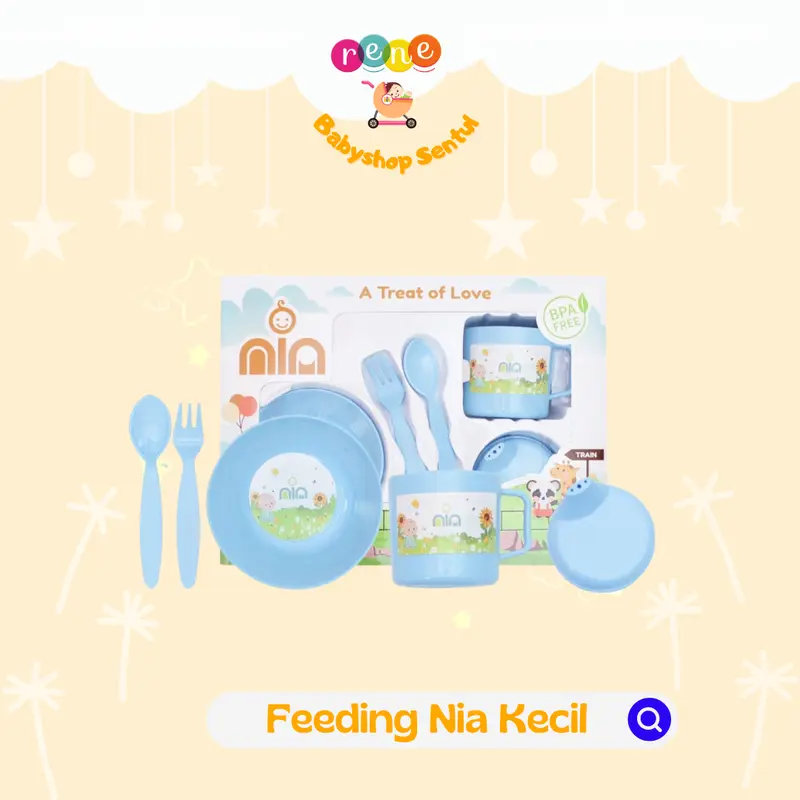 Feeding Nia Kecil - Tempat Peralatan Makan Bayi dengan Sendok dan Garpu 1