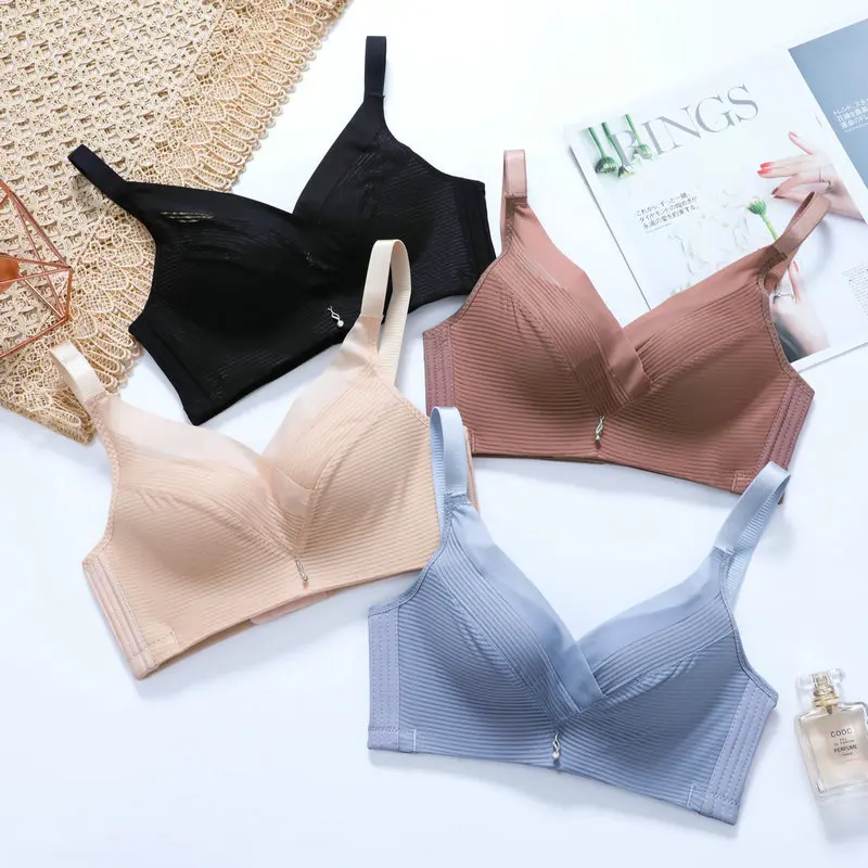 Bra Wanita Push up BH Tanpa kawat Pakaian Dalam Lace Premium Cantik Polos Seamless Busa Lembut Nyaman Tipis 5