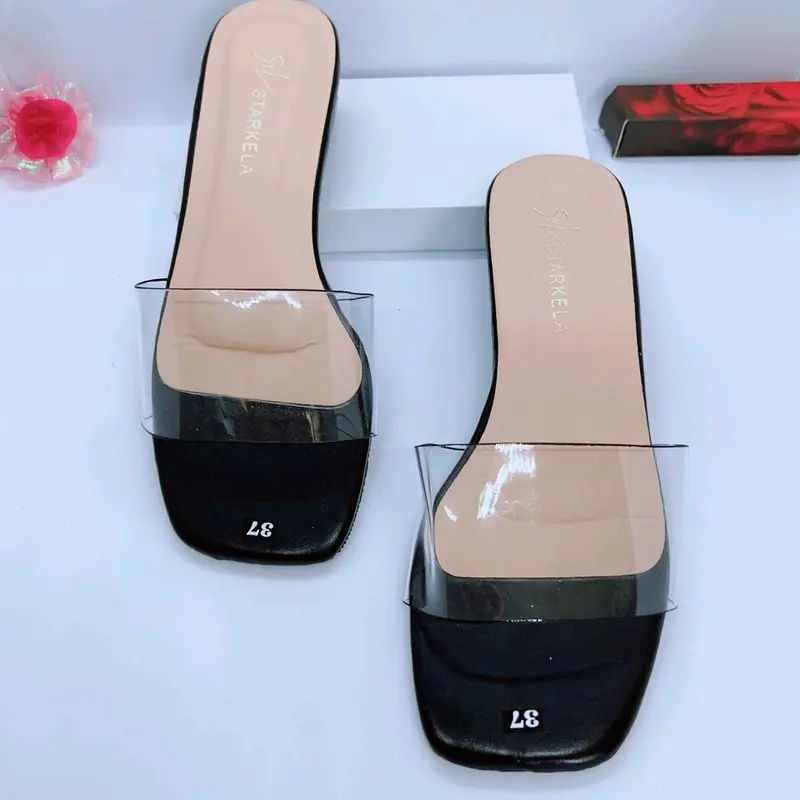 Dép Nữ    Cao Gót 3 phân Quai Trong ms A7 DéP 1