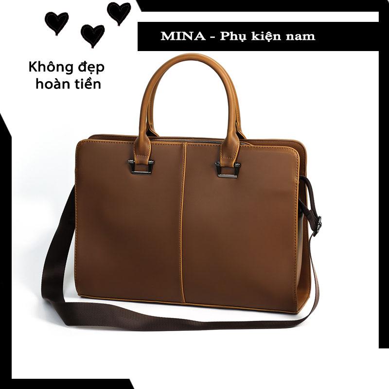 Cặp công sở xách doanh nhân đựng tài liệu lap top túi đựng máy tính bảng giấy a4 cầm tay có quai đeo